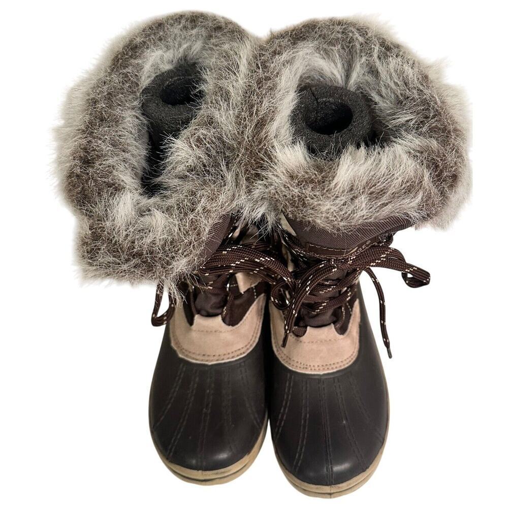 Polar Edge Thinsulate Suede Leather Faux Fur Boots Winter Womens Sz 7 Gorpcore - Picture 5 of 16